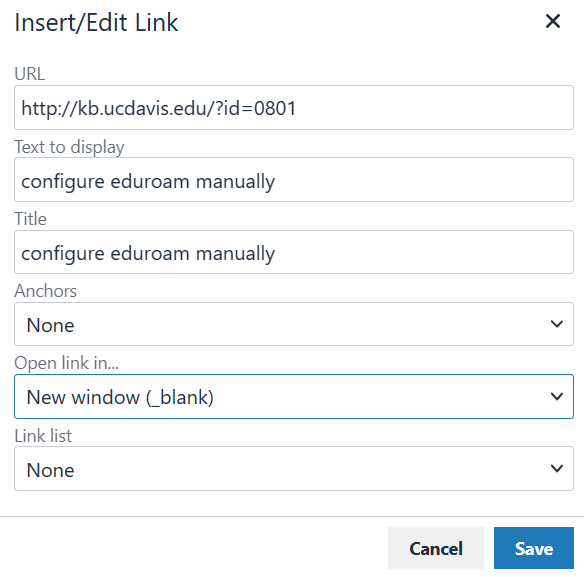Insert/Modify options