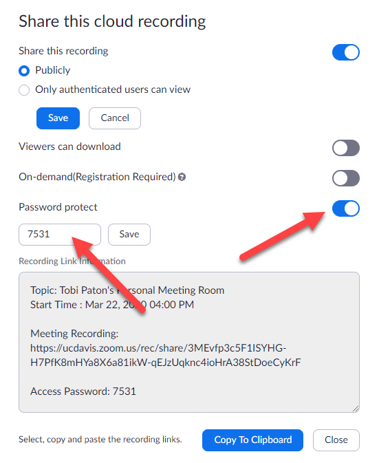 How do I secure my Zoom recording? ServiceHub