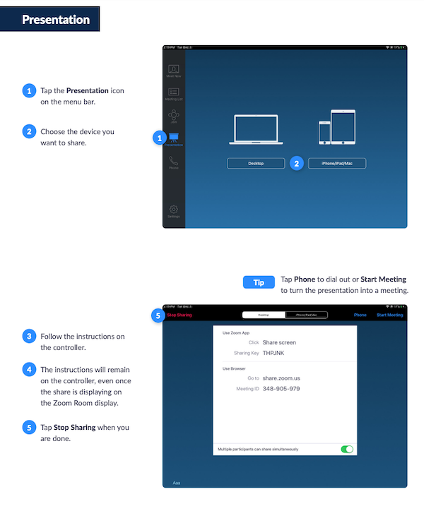 User Guide for Zoom Rooms with a Controller Tablet ServiceHub