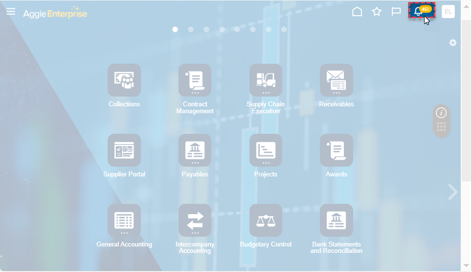 Click Notifications on the Home page