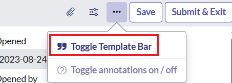 Toggle template bar