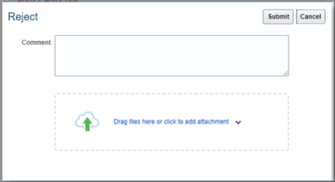 Type reasons for rejecting the journal in the Reject dialog box