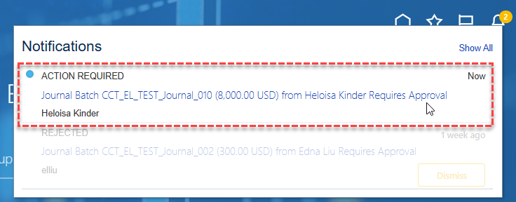 Click the journal that is applicable to your approval authority